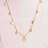 Felizmoda Gold-Plated Silver Necklace with Multiple Circles & Crystals