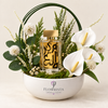 Amir Al Oud Gold 100ml with Artificial White Anthurium Arrangement