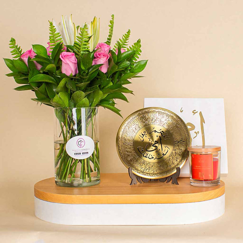 Light & Warmth of Mom | Pink Vase with Lilies