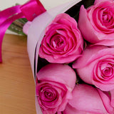 Markiz Zircon Earrings and Pink Hand Bouquet
