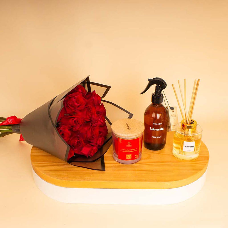 Zaha Home Serenity & Roses Bundle — Spray & Diffuser & Candle