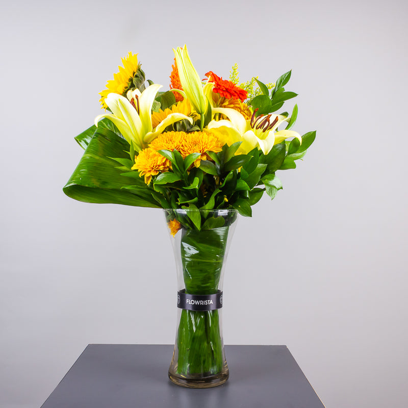Summer Blooms Vase – Bright & Cheerful Mix