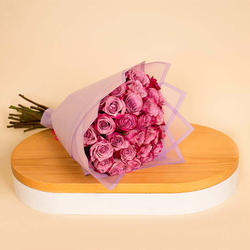 Bouquet of 30 Deep Purple Roses