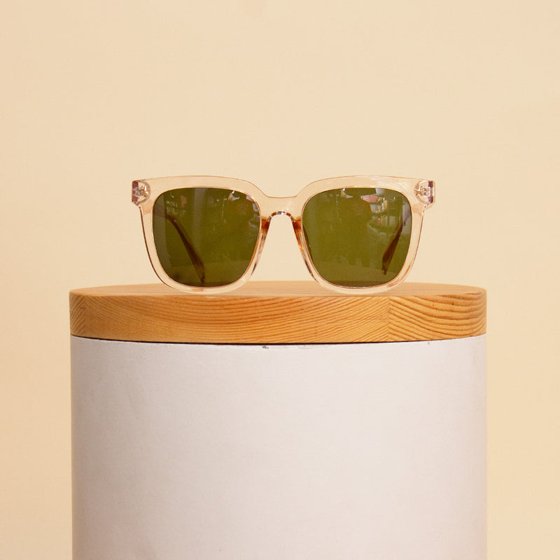Sedrak Clear Frame Sunglass with Green Lenses – Summer Collection