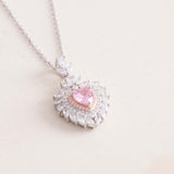 Markiz Platinum-Plated Pink Zircon Necklace & Red Roses Bouquet