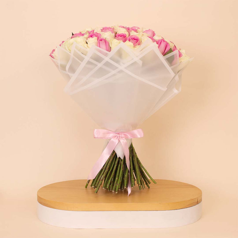 Flowrista | Grand Bouquet of 100 Pink & White Roses
