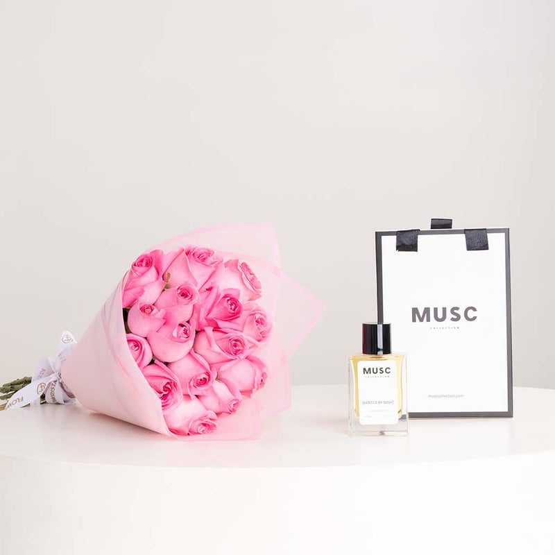 MUSC Wanted by Night & Pink Roses Bouquet
