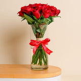PERGR Elegance Pen Set with 15 Red Roses Vase