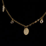 Felizmoda Multiple circles and crystals silver necklace gold plated | Sunflower Bouquet