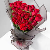 Chic Red Roses Bouquet with Stylish Wrap
