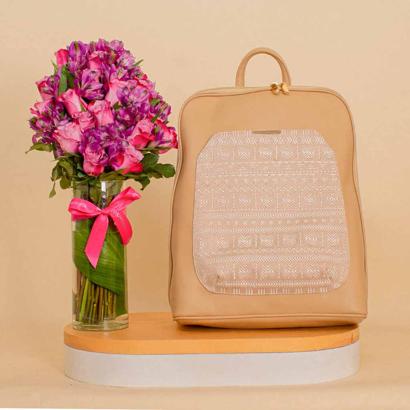 Pavo Laptop Backpack & Purple Vase - Practical & Stylish Gift