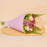 White Roses & Light Purple Chrysanthemum Bouquet