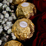 Valentine’s Vase with Red Roses & Ferrero Rocher