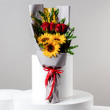 Sunflowers & Red Roses Bouquet