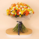 Flowrista Bouquet of 100 White, Orange & Yellow Roses