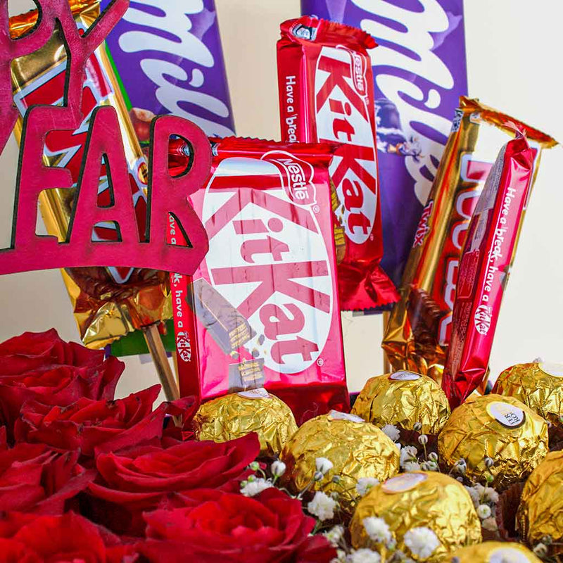 Premium Chocolate & Red Roses Gift Box