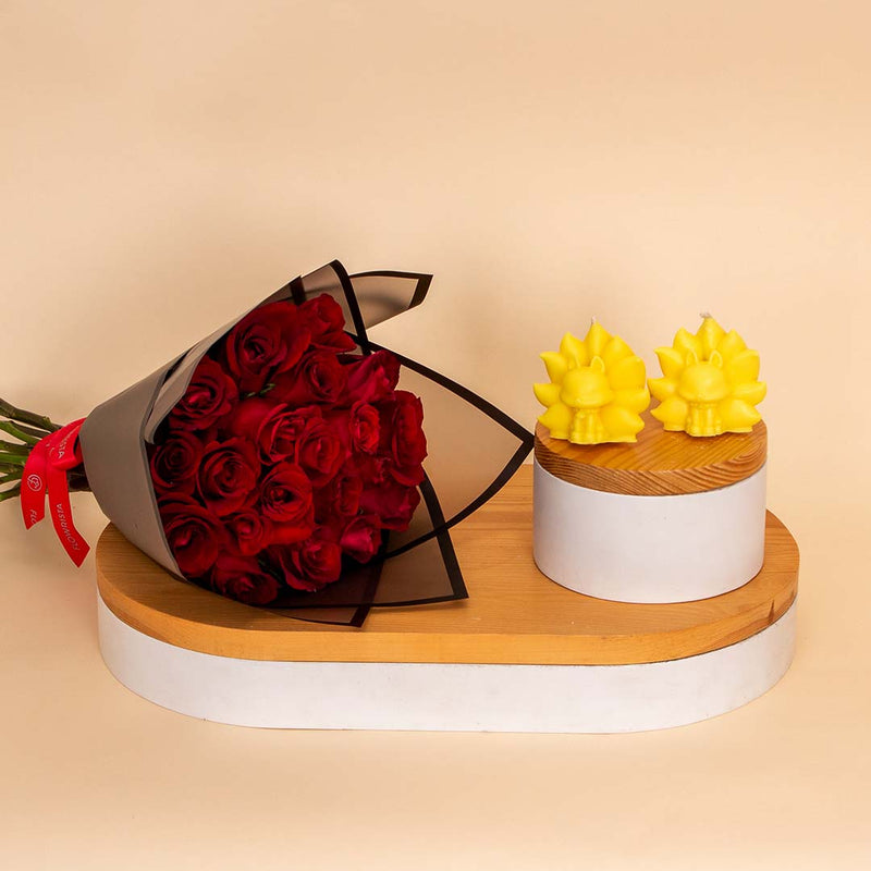 Reflame Passion Fruit Candle & Red Roses