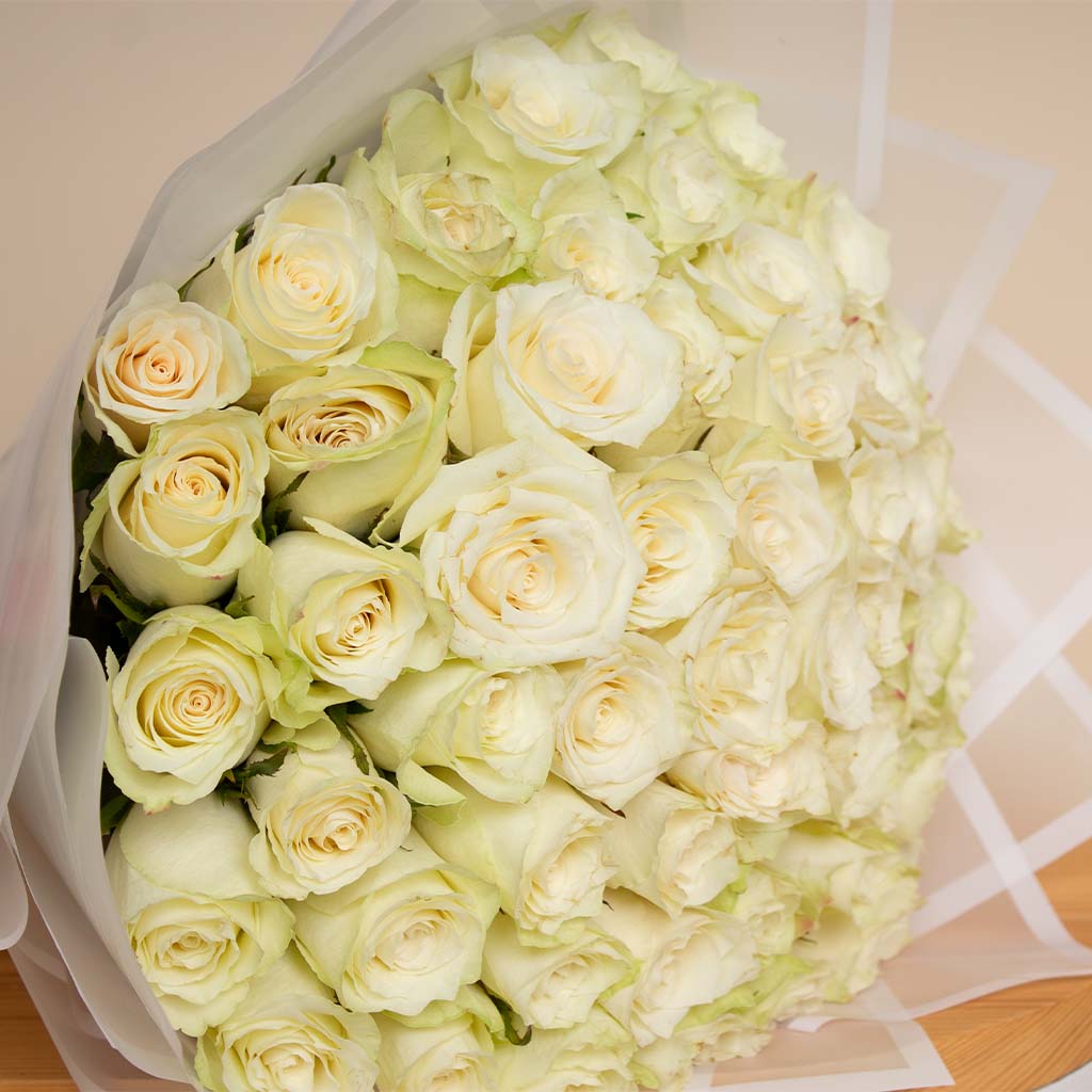 50 white roses