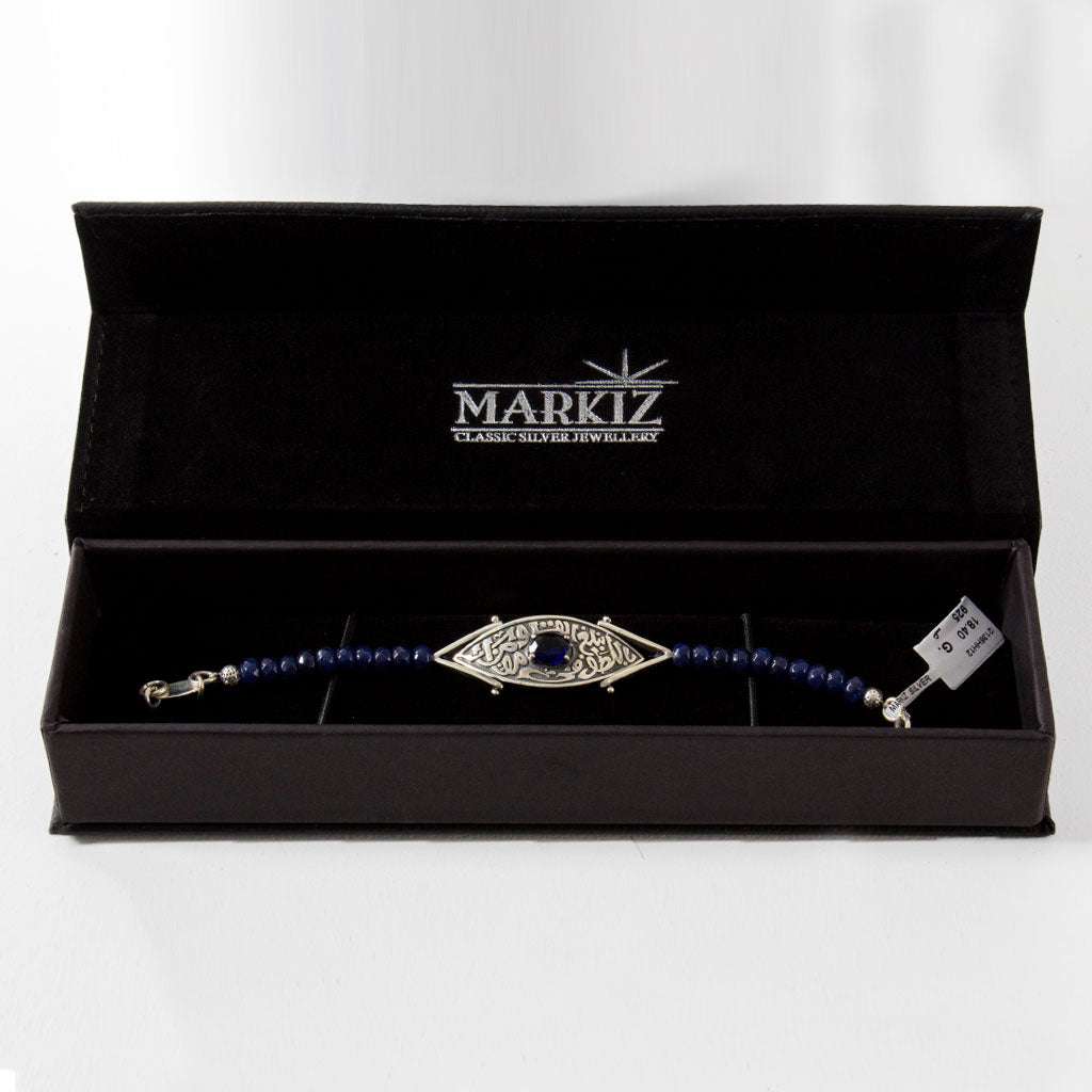 Markiz Luxury Bracelet – Zircon & Blue Jade 925 Silver