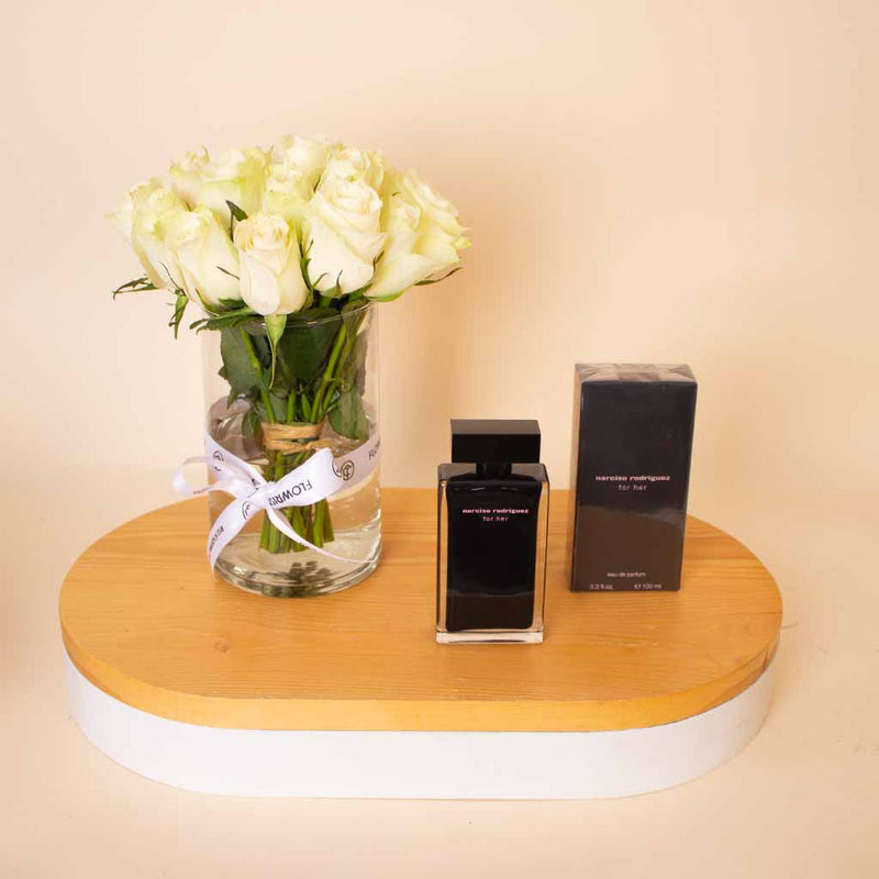 Narciso Rodriguez For Her EDT Women 150ml & White Roses Bouquet