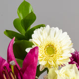 Mixed Flower Vase with Chrysanthemums, Lilies & Roses