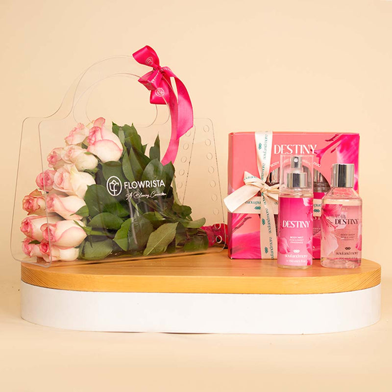 Soul & More Destiny Set of 2 | A Bag 12 Light Pink Flowers