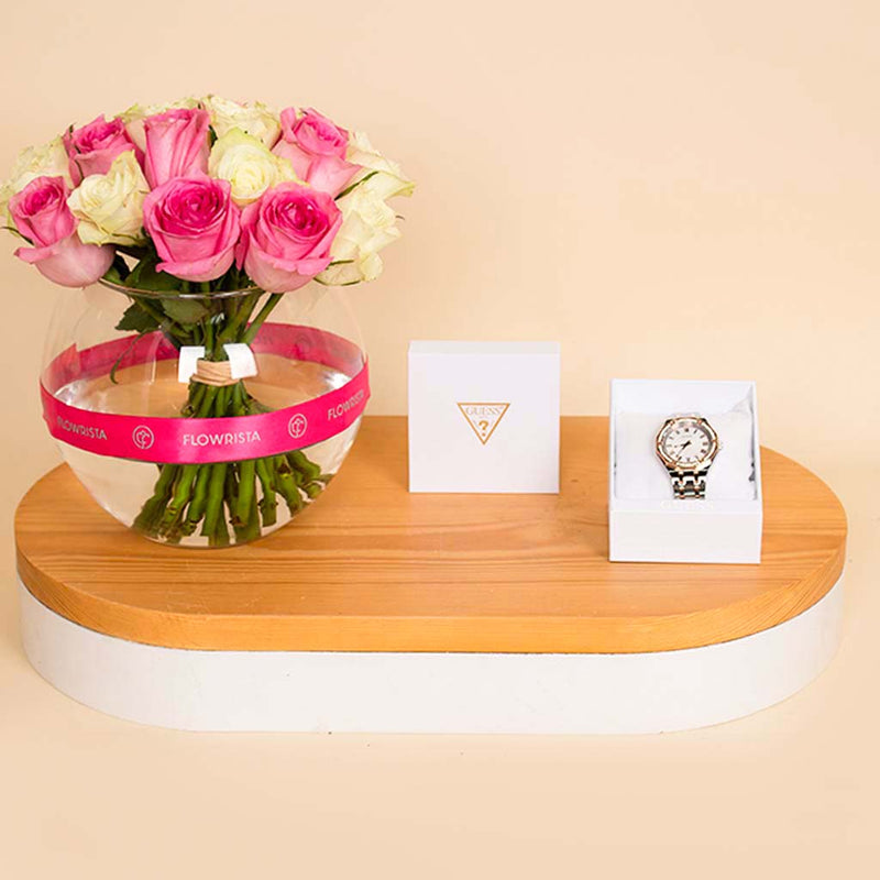 GC Illusion Watch & 20 Heart Roses - Mother’s Day Gift