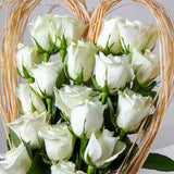 White Roses Heart-Shaped Bouquet
