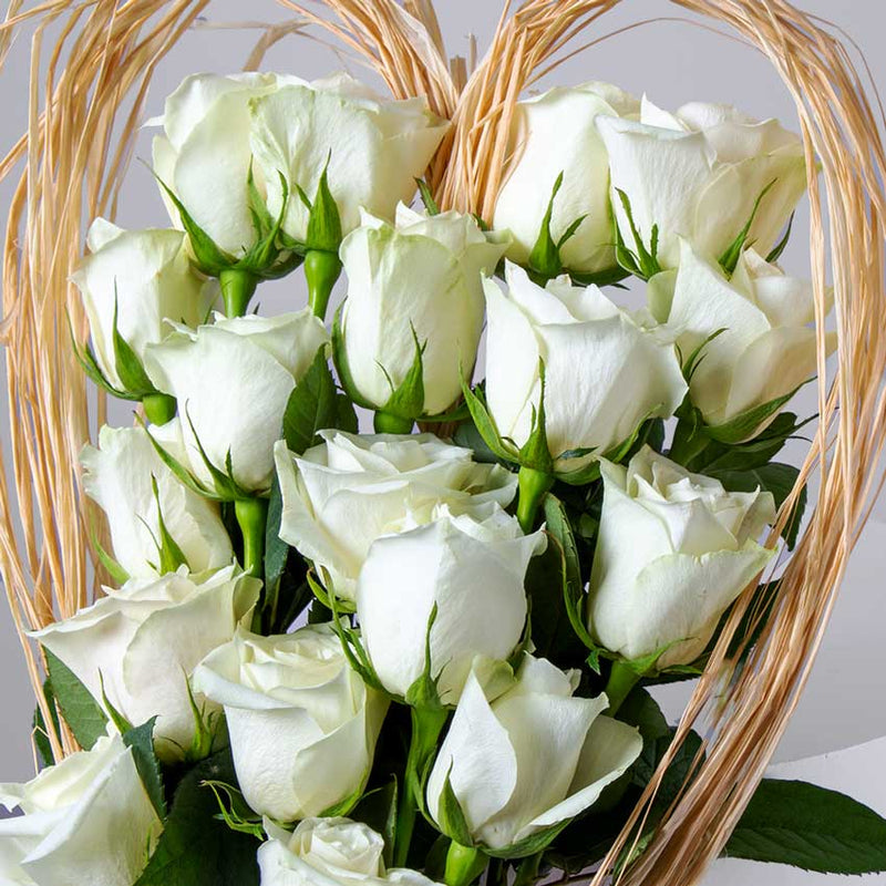 White Roses Heart-Shaped Bouquet