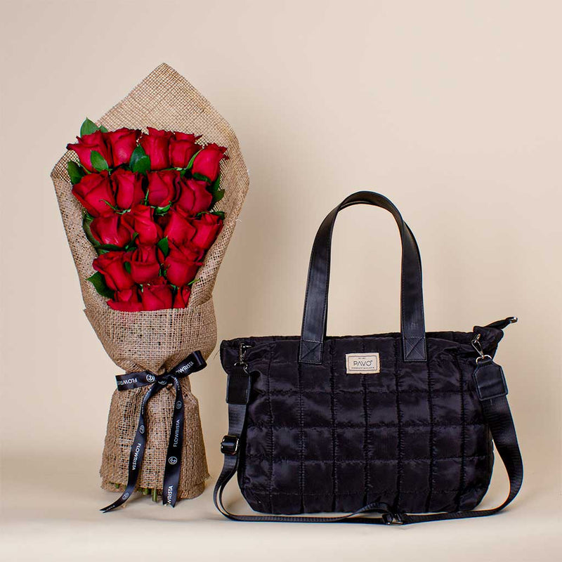 Pavo’s Bloom & Romantic Roses Hand Bouquet