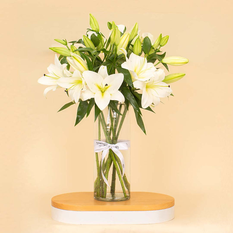 Graceful White Lily Vase