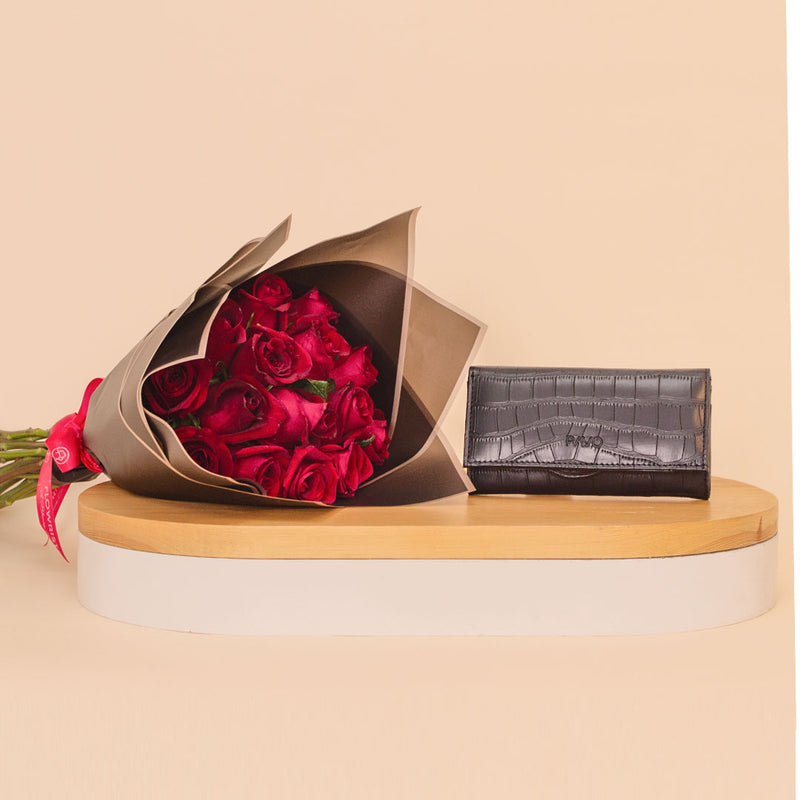PAVO Black Women’s Wallet & Red Roses Boutique