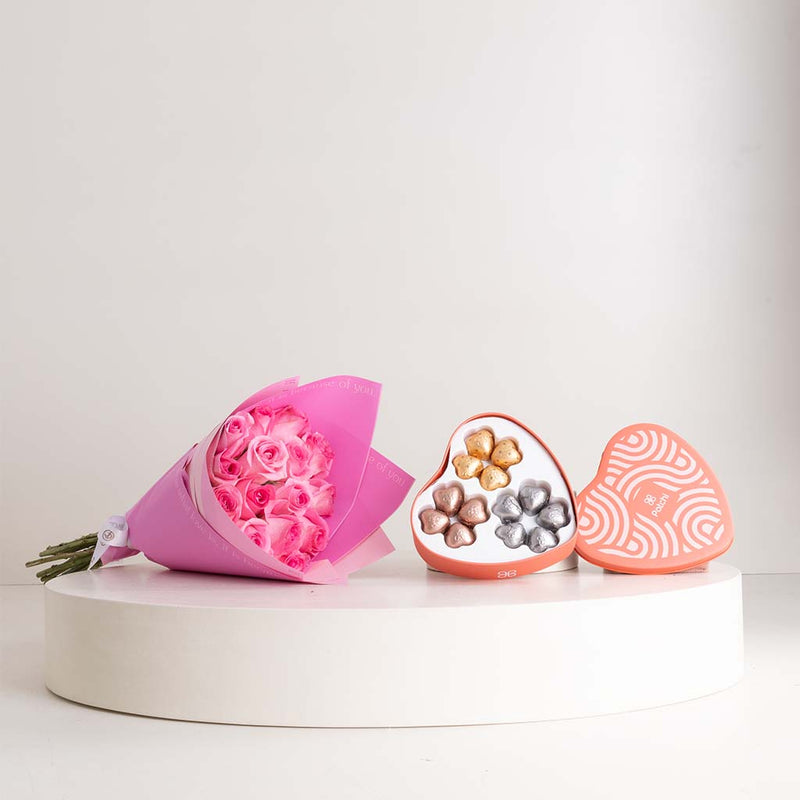 Patchi Chocolates 245g & Revival Roses Bouquet
