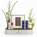 Shop Black Deer Musk Spirit by Abdul Samad Al Qurashi with white artificial flowers in a Flowrista tray. Luxury gift delivery in Dubai." — 136 characters ✅