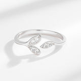 Silvara Pavé Leaf Ring & Pink Rose & White Hydrangea Vase