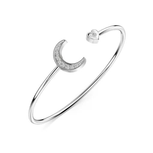 Silvara Moon & Heart Bangle & Mixed Hydrangea Bouquet