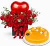 Mister Baker Mango Mousse Cake & Red Roses Heart Balloon Box – Flowrista