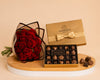 Godiva gold Chocolate Box & Red Roses Bouquet