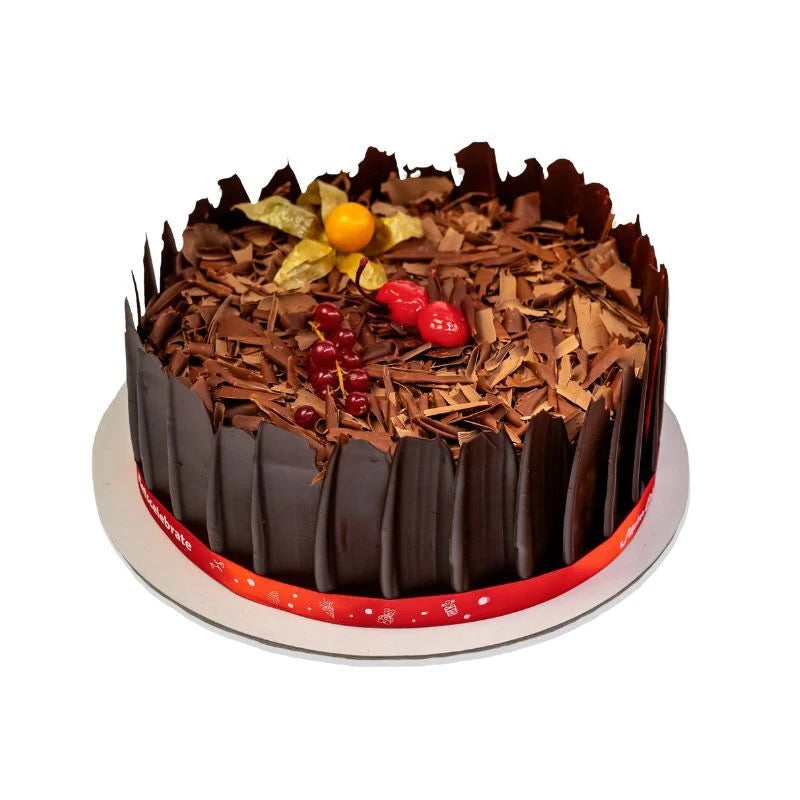 Mister Baker Premium Black Forest Cake & Red Mixed Bouquet – Flowrista