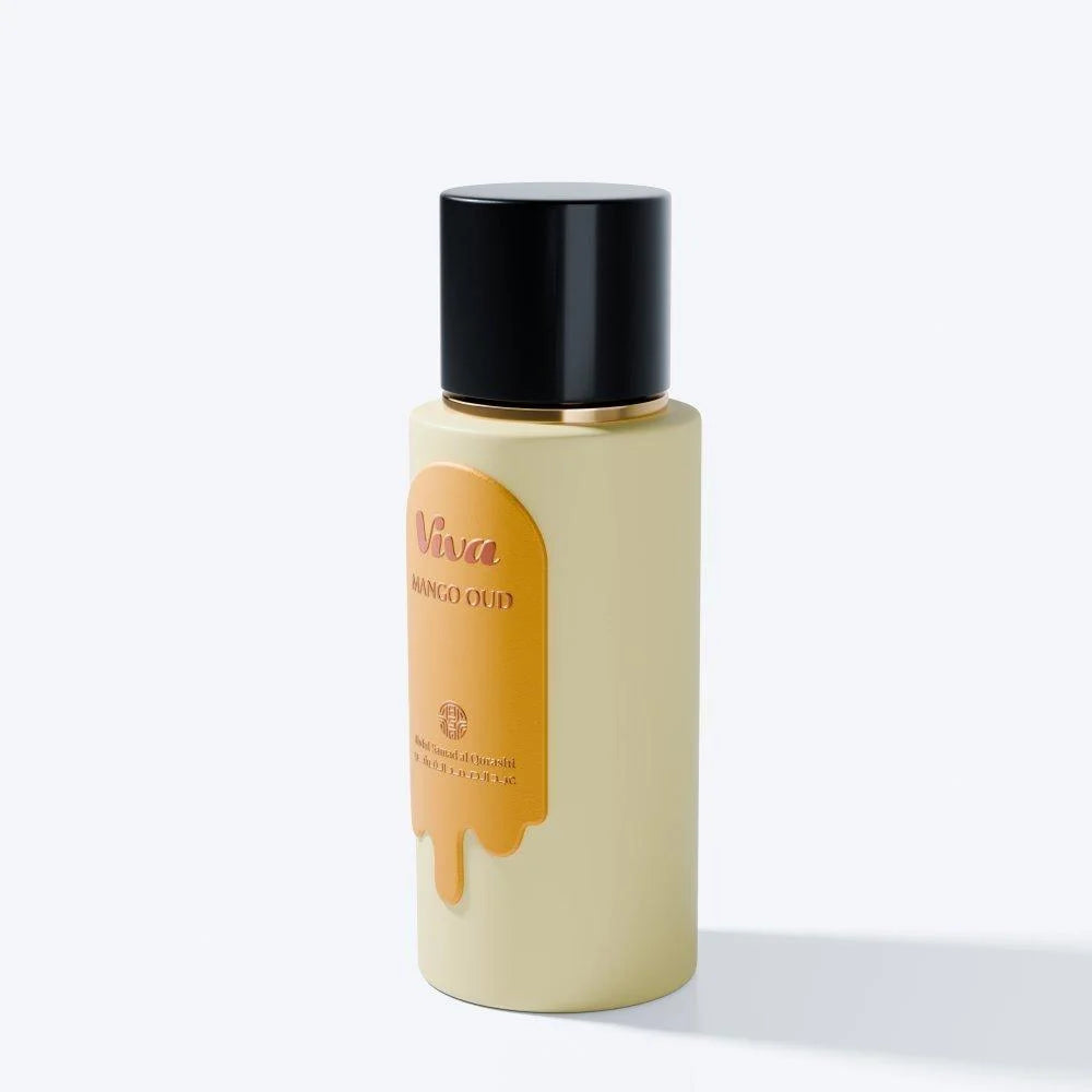 Beige bottle with black cap on a white background