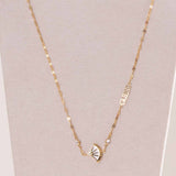 GUESS Fan Gold Stainless Steel Necklace with Zircons