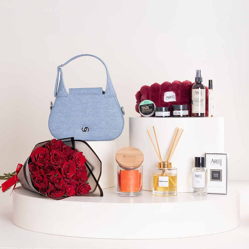 Luxury Gift Bundle & Red Roses Bouquet