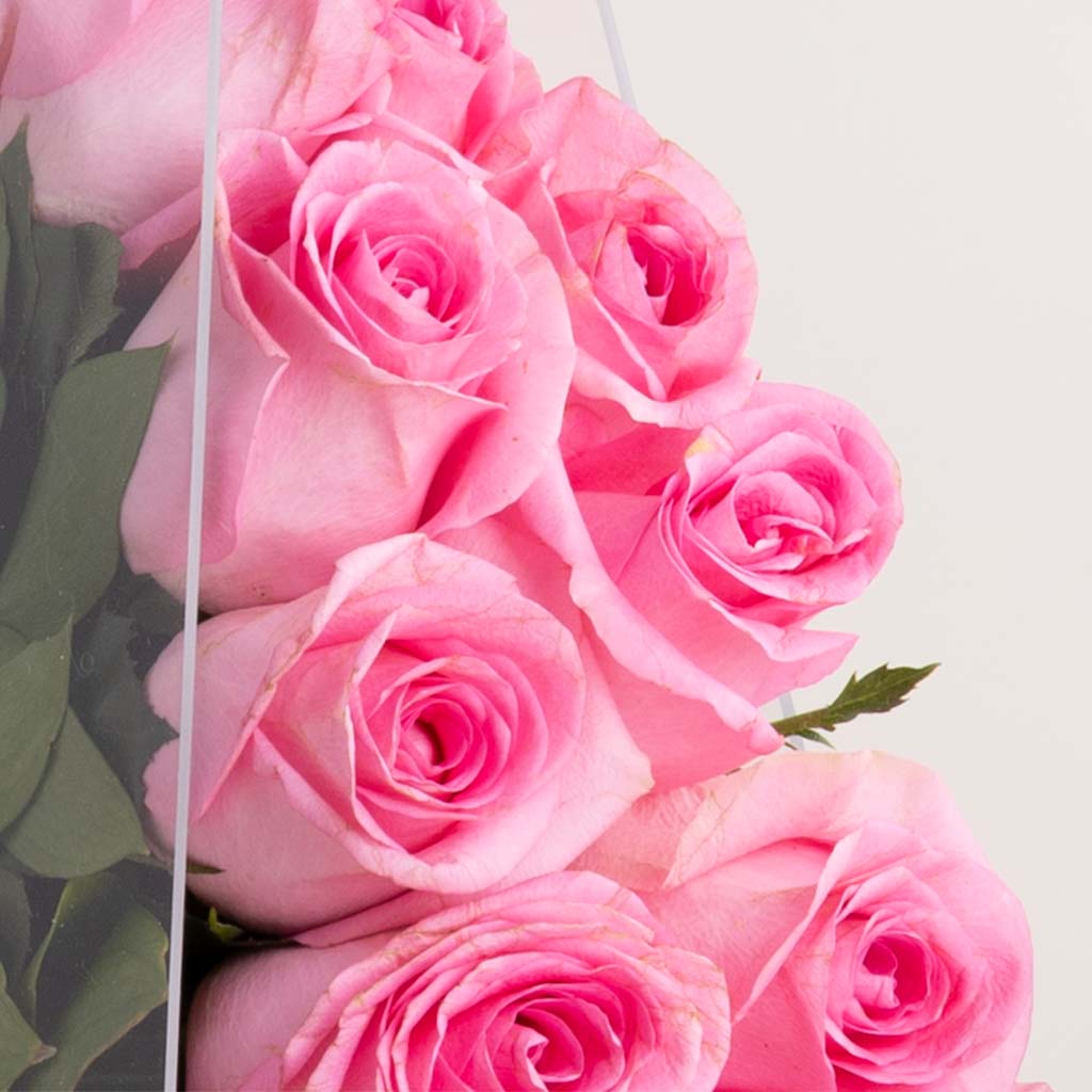 12 Pink Roses Bag and Patchi 1kg