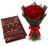 Mango Paisley Print Scarf with Flowrista Red Roses Bouquet