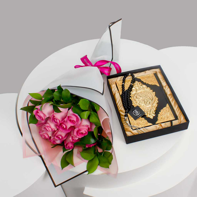 Ramadan Gift Set with Roses & Holy Quran