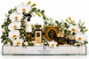 Kuwaiti Perfume & Bakhour Gift Set with White Orchid Arrangement