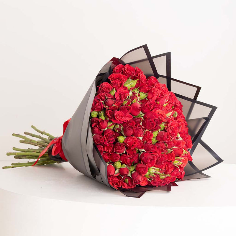 Red Baby Roses Bouquet - 30 Roses