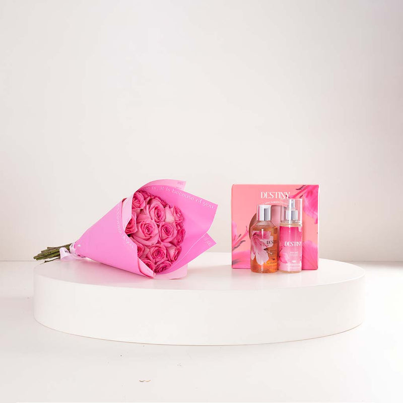 Soul & More Destiny set of 2 | A bouquet of 15 pink flowers