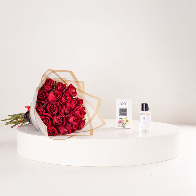 Areej Coco Vanille Eau de Toilette & 15 Red Roses