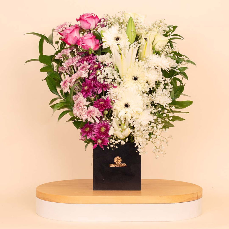 Flowrista | Pink Roses, Gerbera & Lily Box
